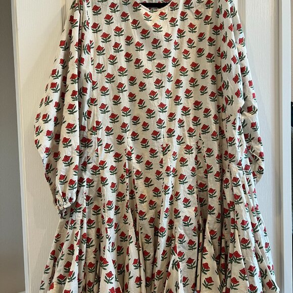 RHODE Ella Mini Dress red floral Size Large - Picture 2 of 5